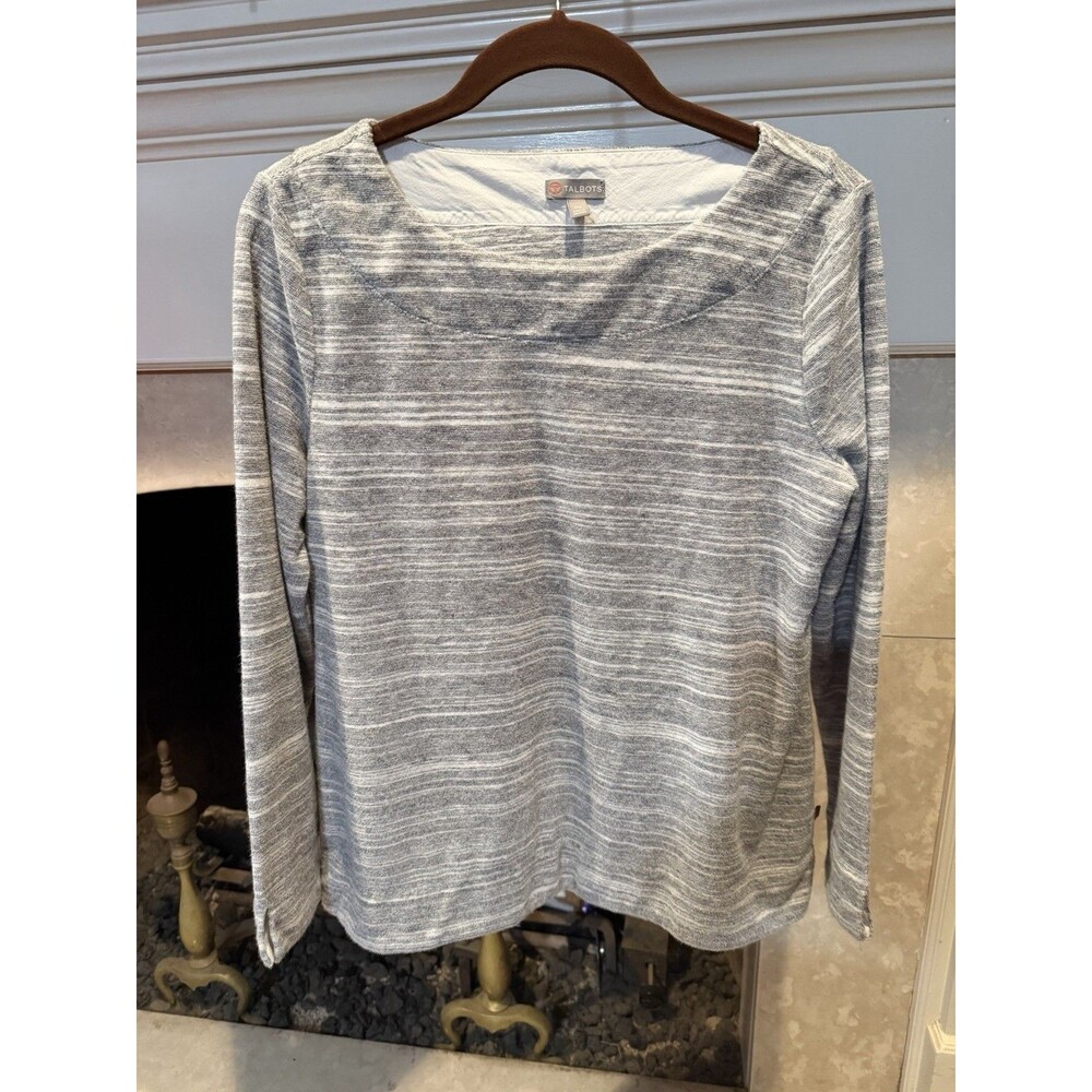 T by Talbots - Gray Marled Pullover Top Sweatshirt Small